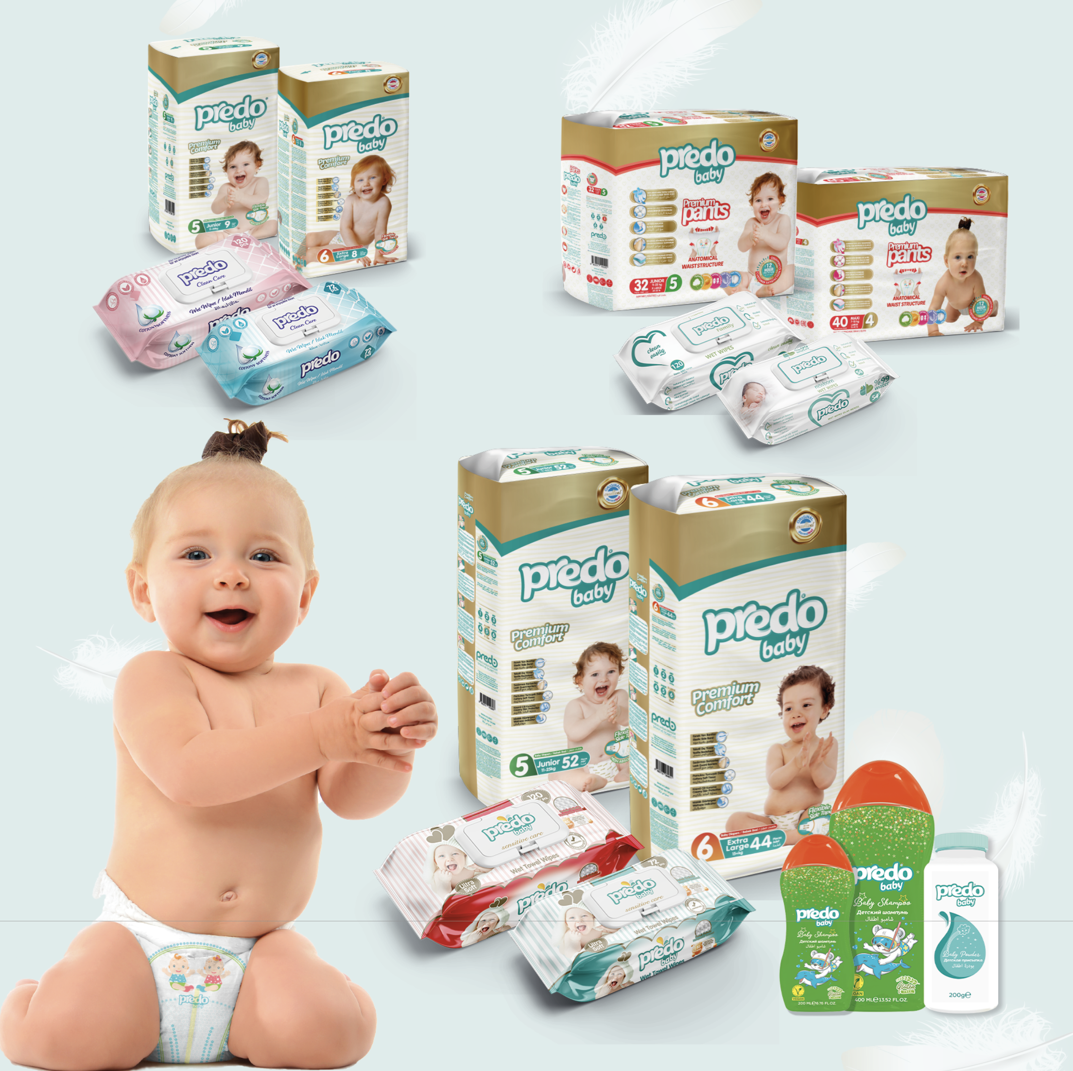 Predo Sağlık Turkey | Predo Baby | Adult Diapers, Wetwipes, Shampoo, Slipers Baby Diapers, Wet Wipes